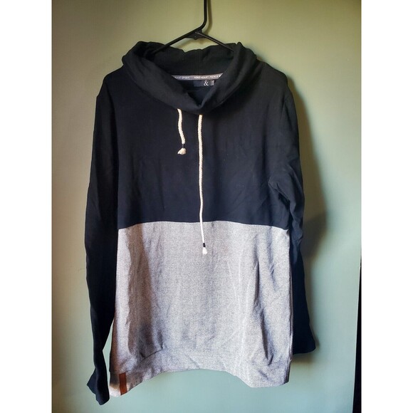 Ampersand Avenue Women's Cowl Neck Pullover XXXL Black Herringbone NO pockets - Picture 1 of 12